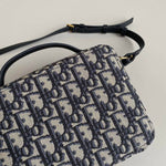 Dior Dior Box 30 Montaigne handbag in navy blue monogram canvas Oblique and navy blue leather