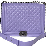 BOY CHANEL FLAP BAG LARGE LIGHT PURPLE