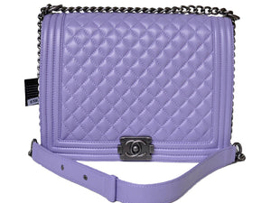 BOY CHANEL FLAP BAG LARGE LIGHT PURPLE