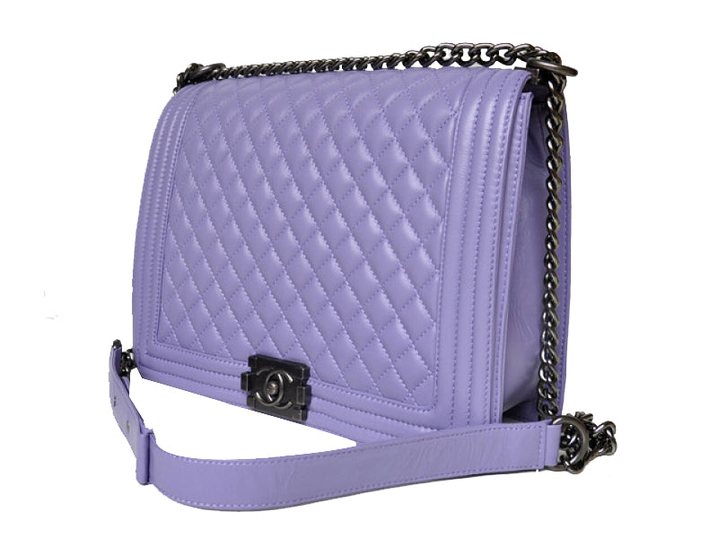 BOY CHANEL FLAP BAG LARGE LIGHT PURPLE