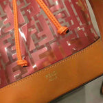 Fendi Mon Tresor Transparent Bucket Leather Orange F0811