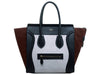 CELINE LUGGAGE MEDIUM TOTE IN CALFSKIN BLACK/SUEDE WHITE/BROWN