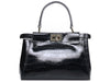 FENDI ICONIC MINI PEEKABOO BAG IN CROCO LEATHER BLACK