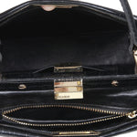 FENDI ICONIC MINI PEEKABOO BAG IN CROCO LEATHER BLACK