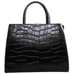 FENDI 2JOURS CALFSKIN TOTE BAG CROC BLACK