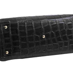 FENDI 2JOURS CALFSKIN TOTE BAG CROC BLACK