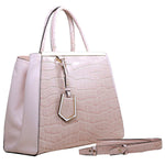 FENDI 2JOURS CALFSKIN TOTE BAG CROC PINK