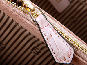 FENDI 2JOURS CALFSKIN TOTE BAG CROC PINK