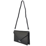 HERMES PILOT ENVELOPE CLUTCH BLACK WITH SILVER HARDWARE