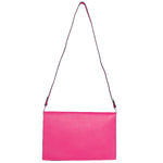 HERMES PILOT ENVELOPE CLUTCH HOT PINK WITH SILVER HARDWARE