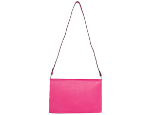 HERMES PILOT ENVELOPE CLUTCH HOT PINK WITH SILVER HARDWARE