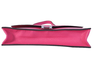 HERMES PILOT ENVELOPE CLUTCH HOT PINK WITH SILVER HARDWARE