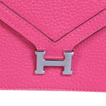 HERMES PILOT ENVELOPE CLUTCH HOT PINK WITH SILVER HARDWARE