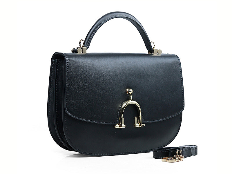 HERMES STIRRUP SHOULDER BAG BLACK