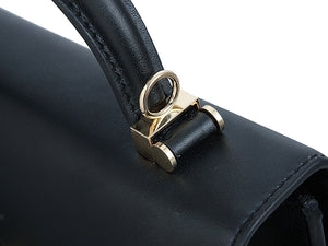 HERMES STIRRUP SHOULDER BAG BLACK