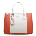 PRADA SAFFIANO LUX TOTE WHITE WITH ORANGE