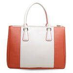 PRADA SAFFIANO LUX TOTE WHITE WITH ORANGE