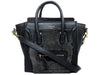 CELINE LUGGAGE MINI TOTE IN CALFSKIN BLACK/WOOL BLACK