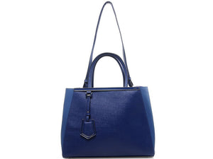 FENDI 2JOURS CALFSKIN TOTE BAG BLUE