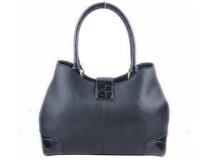 FENDI CHAMELEON LEATHER TOTE BLACK