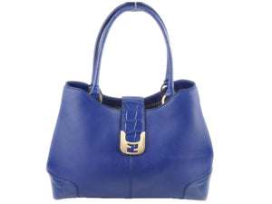 FENDI CHAMELEON LEATHER TOTE BLUE