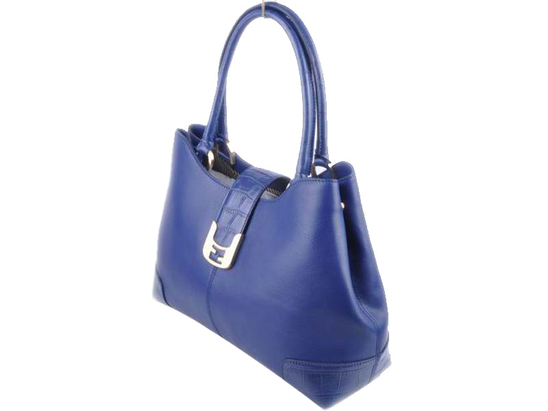 FENDI CHAMELEON LEATHER TOTE BLUE