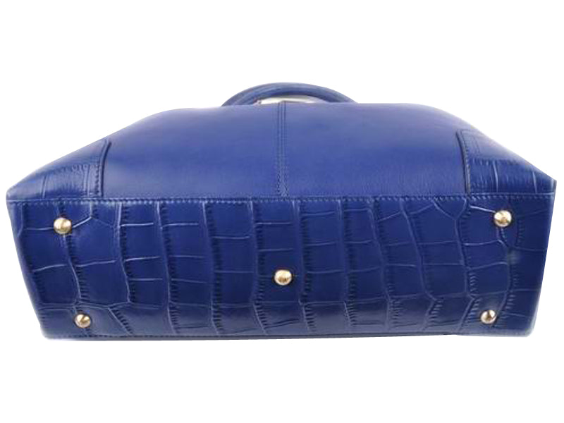 FENDI CHAMELEON LEATHER TOTE BLUE