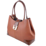 FENDI CHAMELEON LEATHER TOTE BROWN