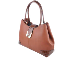 FENDI CHAMELEON LEATHER TOTE BROWN