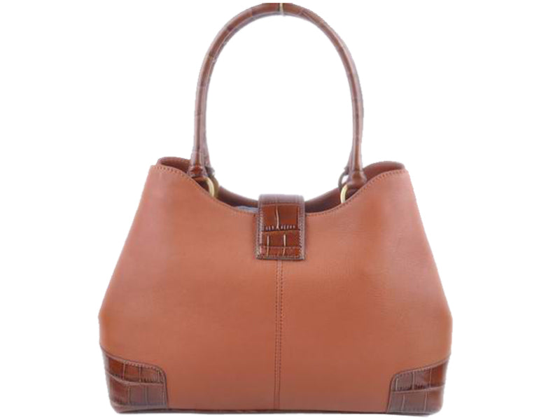 FENDI CHAMELEON LEATHER TOTE BROWN