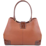 FENDI CHAMELEON LEATHER TOTE BROWN