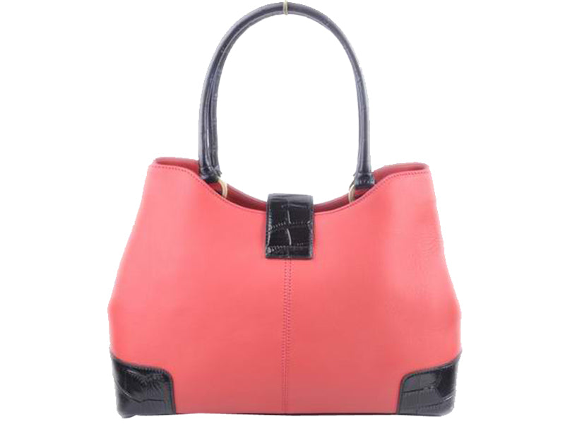 FENDI CHAMELEON LEATHER TOTE RED