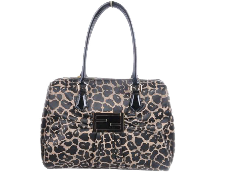 FENDI MIA LEOPARD TOP HANDLE BAG