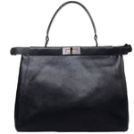 FENDI PEEKABOO CALFSKIN LEATHER BAG BLACK