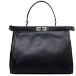 FENDI PEEKABOO CALFSKIN LEATHER BAG BLACK