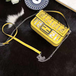 Fendi Small Baguette Bag In Pu Yellow