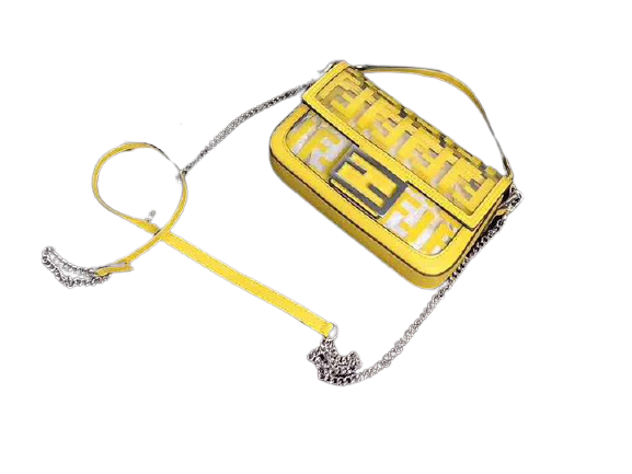 Fendi Small Baguette Bag In Pu Yellow