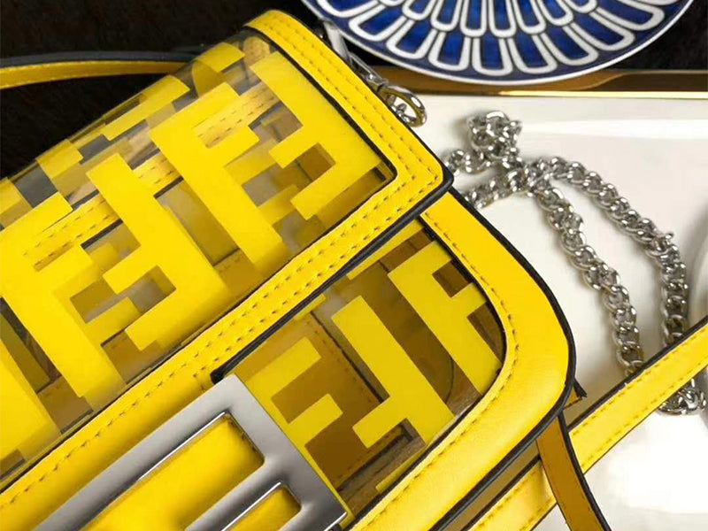 Fendi Small Baguette Bag In Pu Yellow