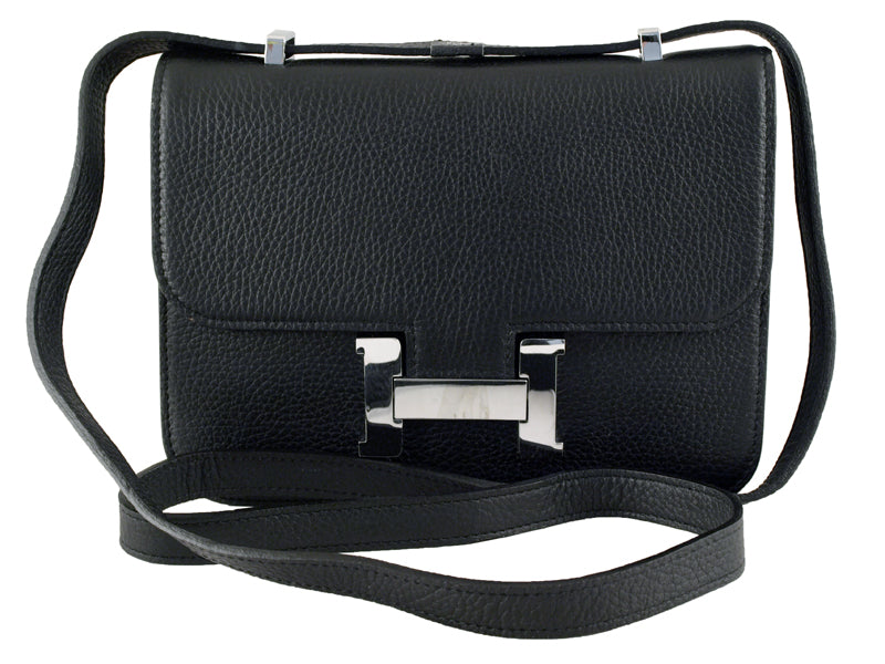 HERMES CONSTANCE 23 SINGLE SHOULDER BAG TOGO LEATHER BLACK