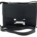 HERMES CONSTANCE 23 SINGLE SHOULDER BAG TOGO LEATHER BLACK