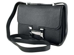 HERMES CONSTANCE 23 SINGLE SHOULDER BAG TOGO LEATHER BLACK