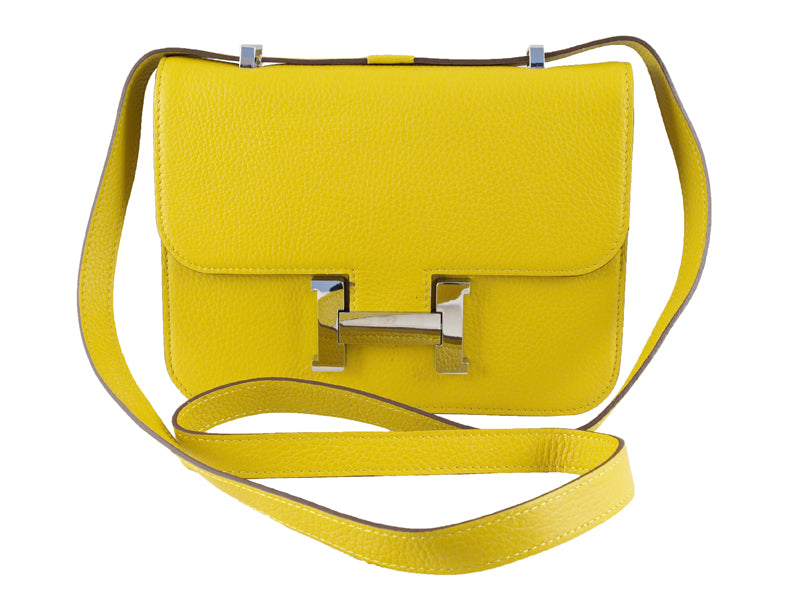 HERMES CONSTANCE 23 SINGLE SHOULDER BAG TOGO LEATHER YELLOW