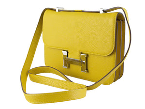 HERMES CONSTANCE 23 SINGLE SHOULDER BAG TOGO LEATHER YELLOW