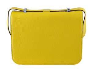 HERMES CONSTANCE 23 SINGLE SHOULDER BAG TOGO LEATHER YELLOW