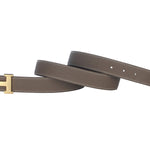 HERMES TOGO LEATHER BELT WITH GOLD H BUCKLE KHAKI