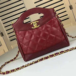 CHANEL SHOPPING BAG CALFSKIN & GOLDEN TONE METAL BURGUNDY