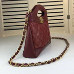 CHANEL SHOPPING BAG CALFSKIN & GOLDEN TONE METAL BURGUNDY