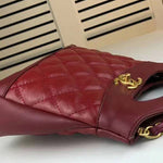 CHANEL SHOPPING BAG CALFSKIN & GOLDEN TONE METAL BURGUNDY