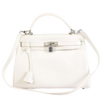 HERMES KELLY 32CM TOGO LEATHER CLEMENCE WHITE