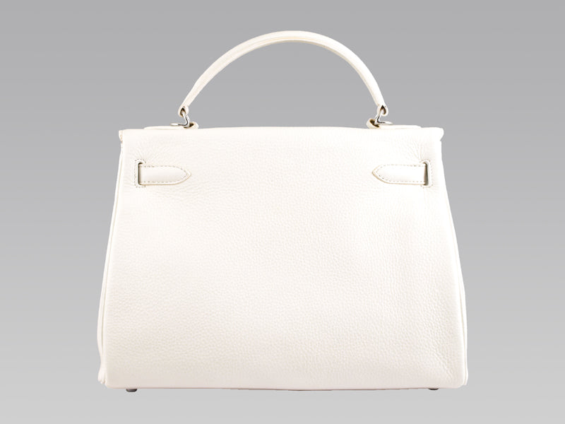 HERMES KELLY 32CM TOGO LEATHER CLEMENCE WHITE